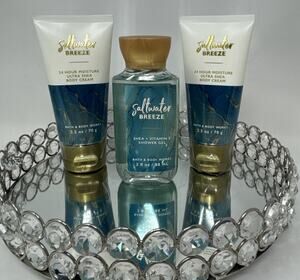 Bath & Body Works Saltwater Breeze Mini Travel Set Body Cream Shower Gel NWT